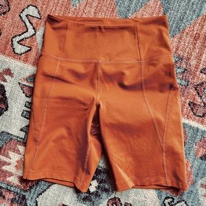 Girlfriend Collective Rust bike shorts high waist